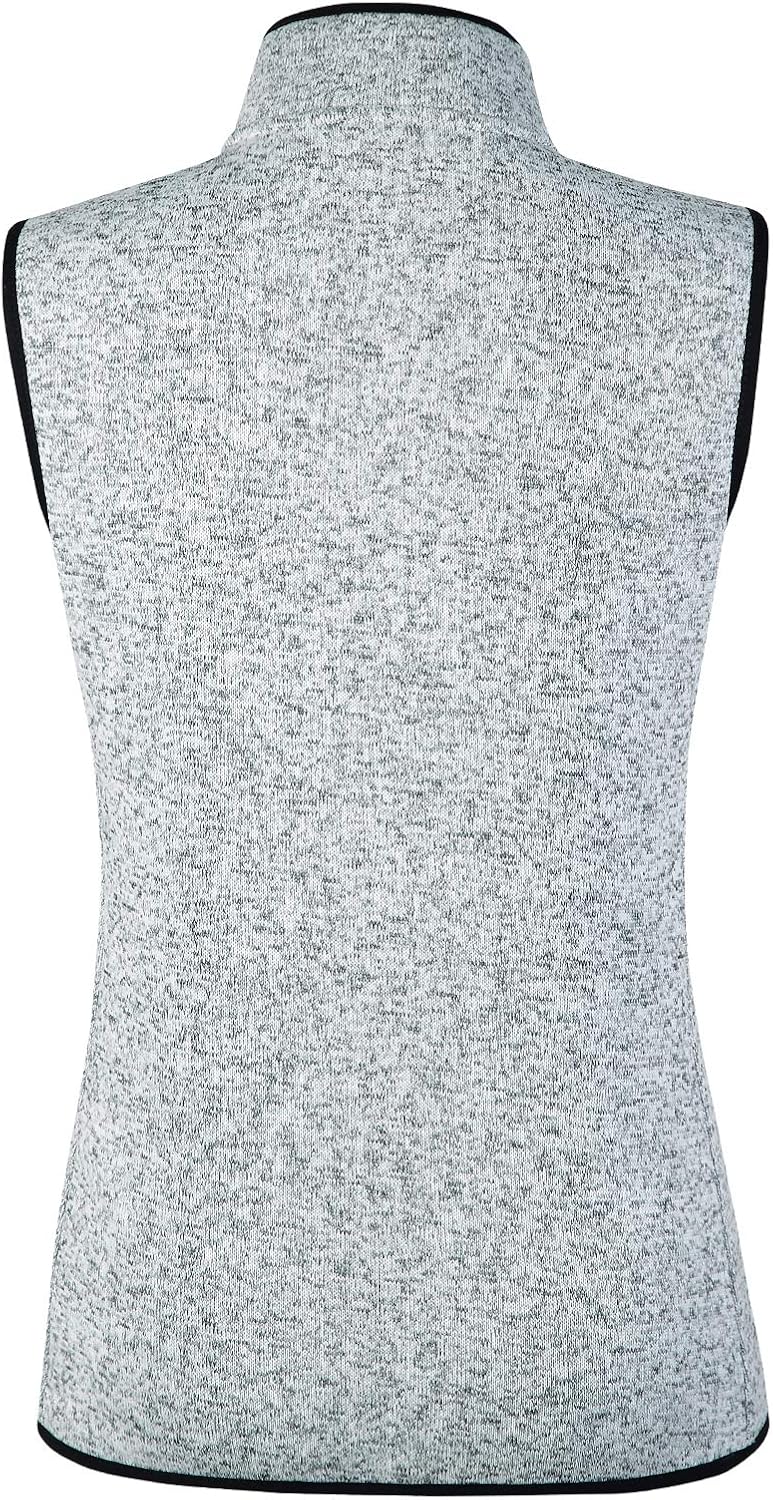 Zip Up Womens Vest with Zipper Pockets Sweater Fleece Vest