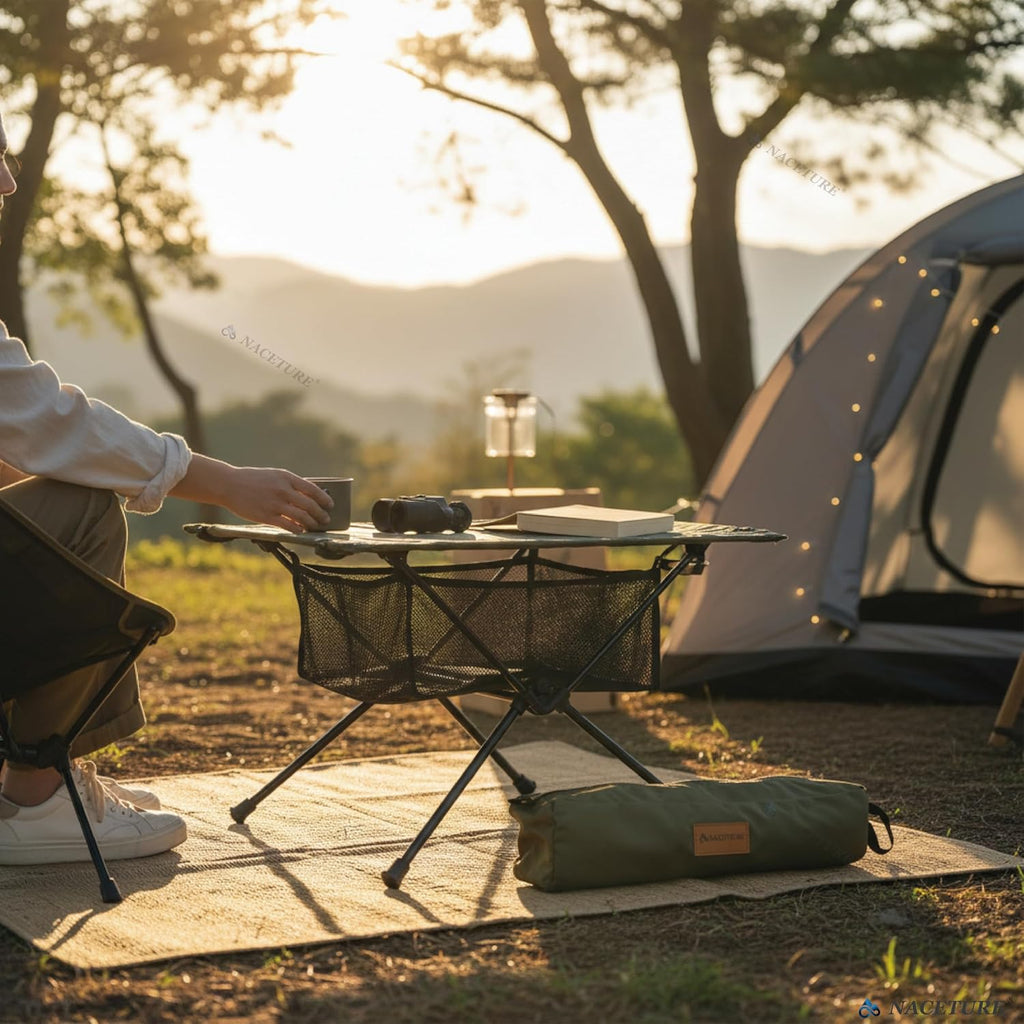 NACETURE Ultralight Camping Table, Foldable Backpacking Table with Mesh