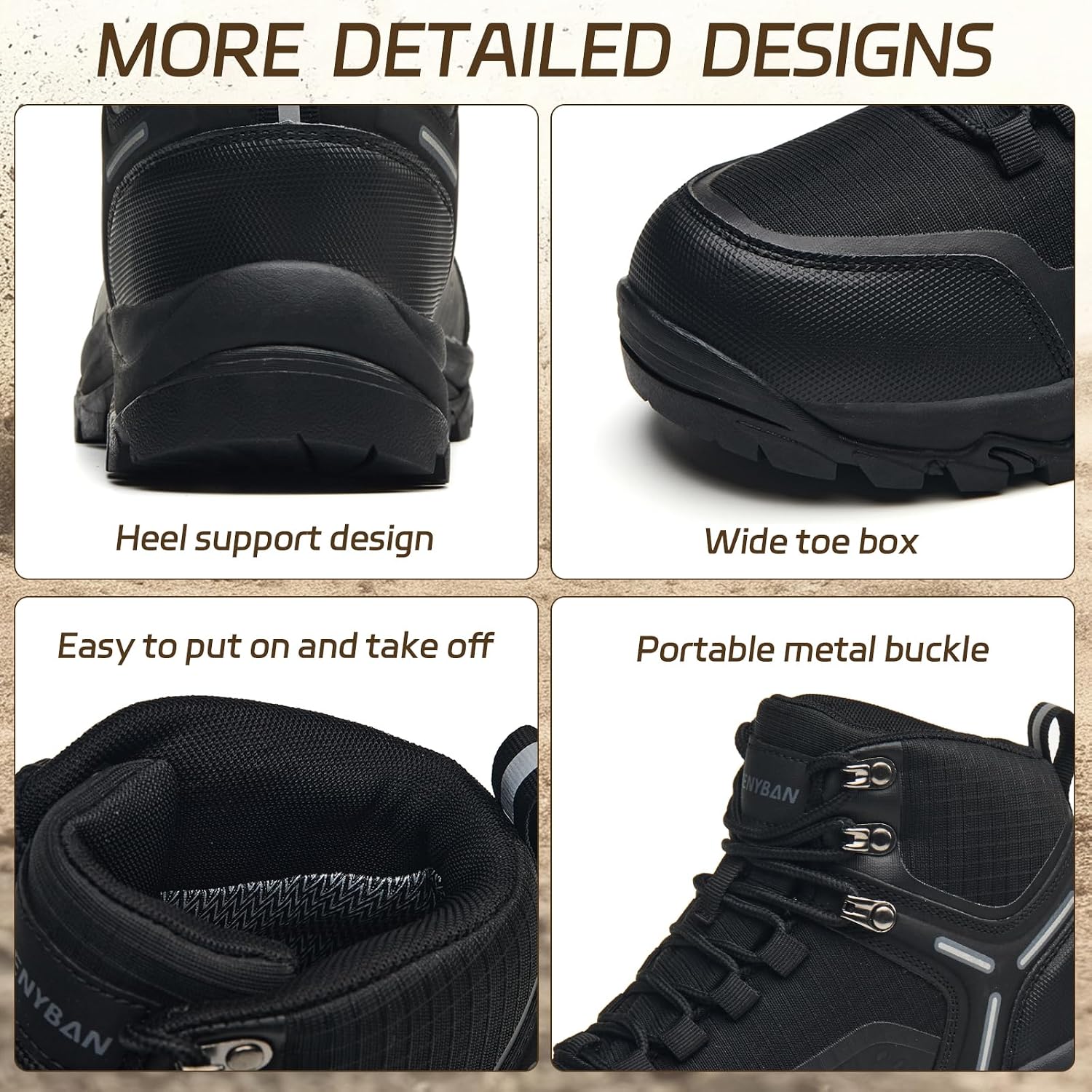 Women's Waterproof Wide Toe Box Hiking Boots