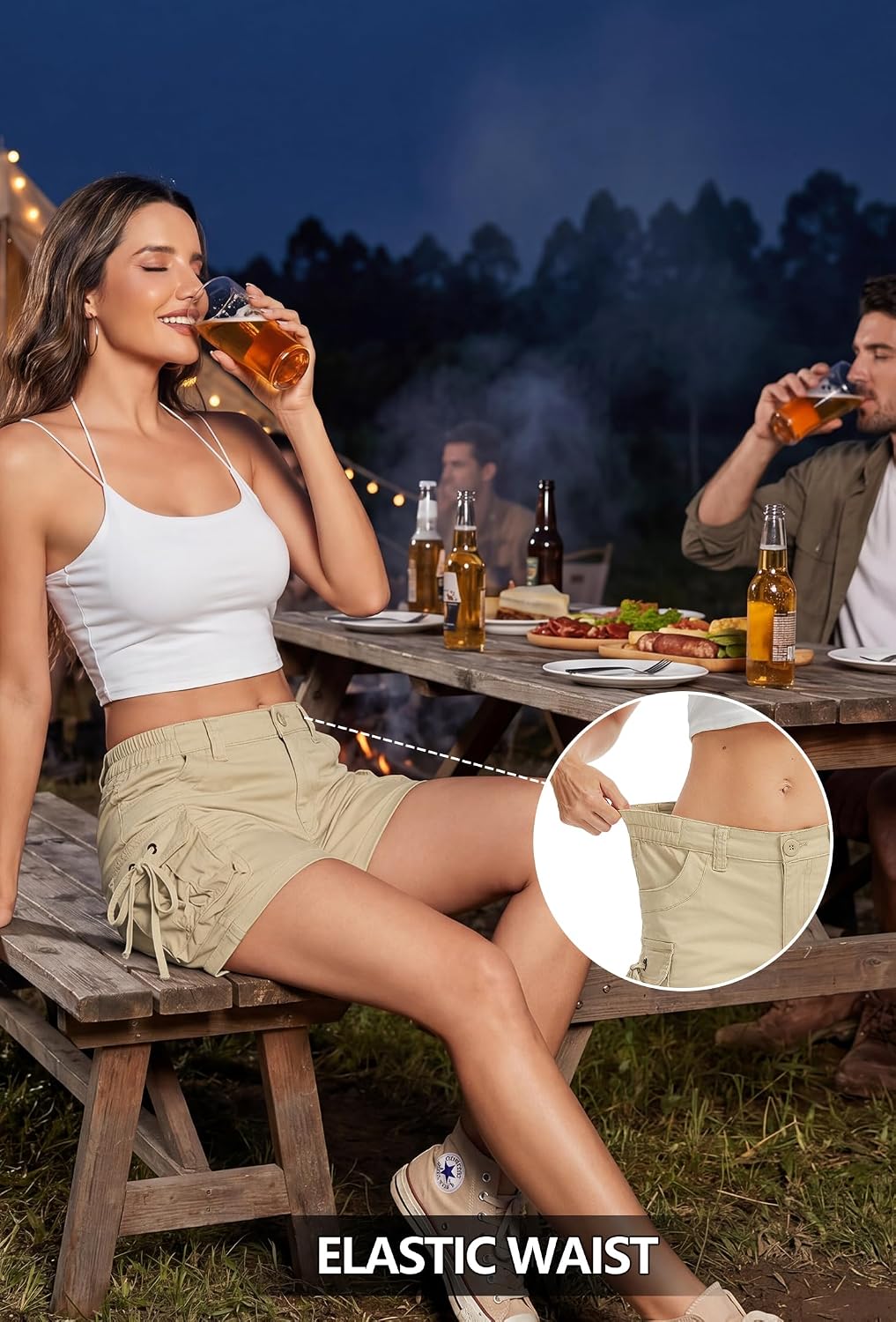 Women's Cargo Hiking Shorts, Lightweight with Pockets