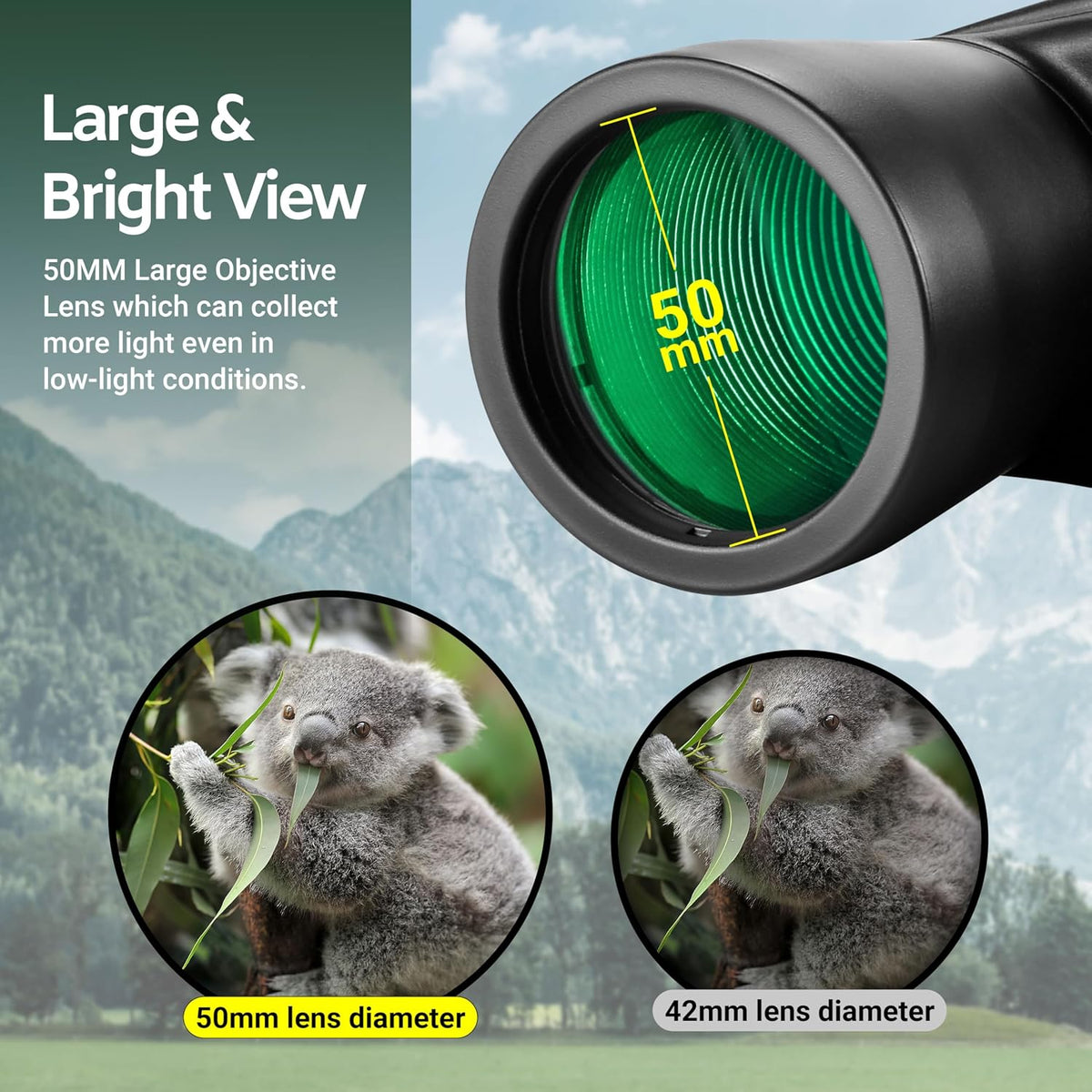 AOMEKIE 10x50 Professional Outdoor High Powered BAK4 Binoculars for Adults