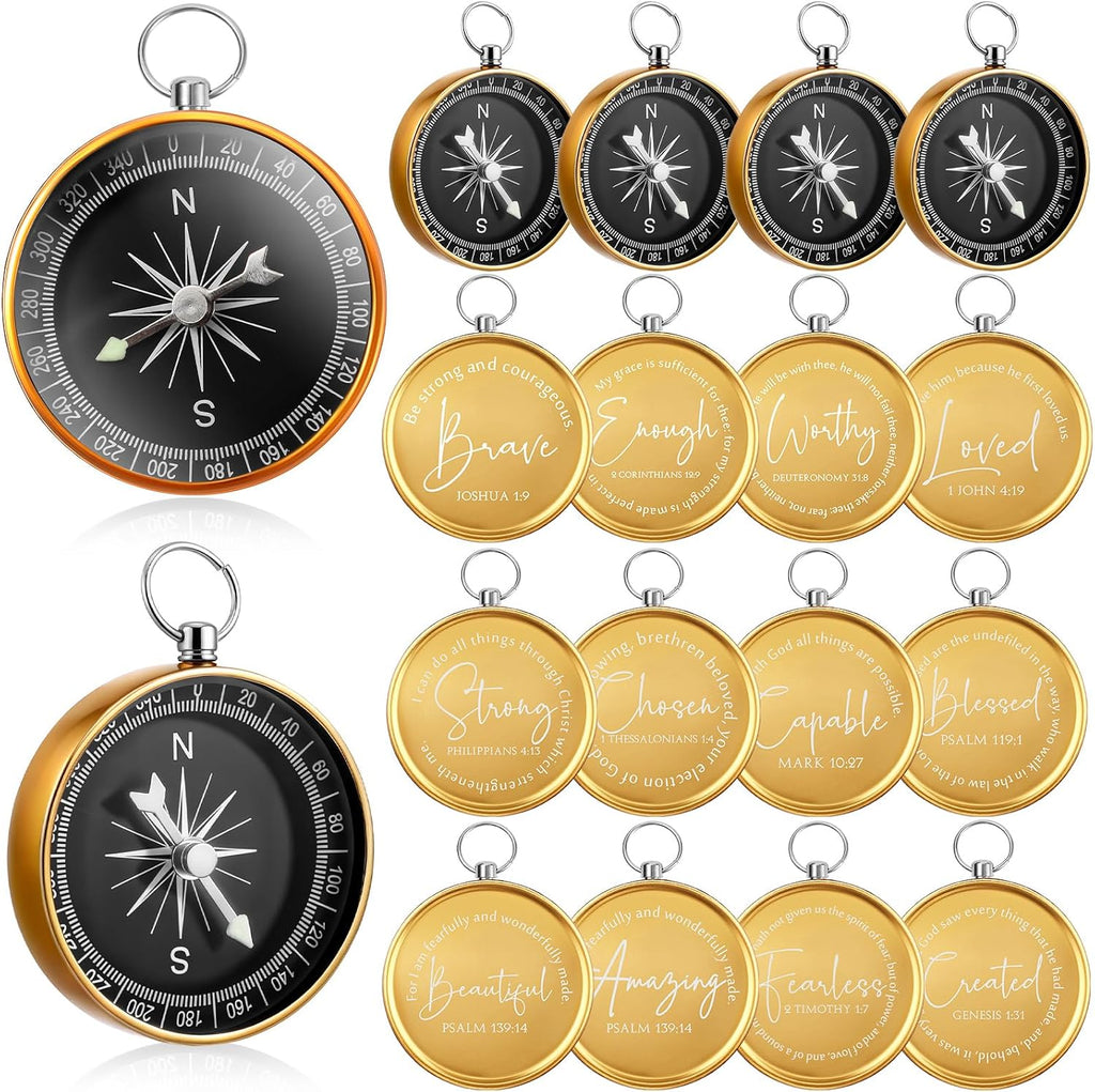 Relaxweex Christian Gifts Bulk, Engraved Bible Verses Compass