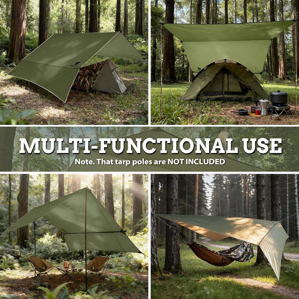 GEERTOP 10 x 12 ft Camping Tarp with Detachable Side Wall