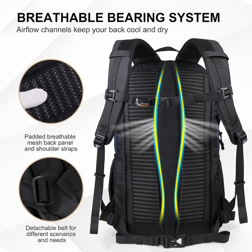 MOUNTAINTOP 25/30L Lightweight Hiking Backpack, Outdoor Daypack