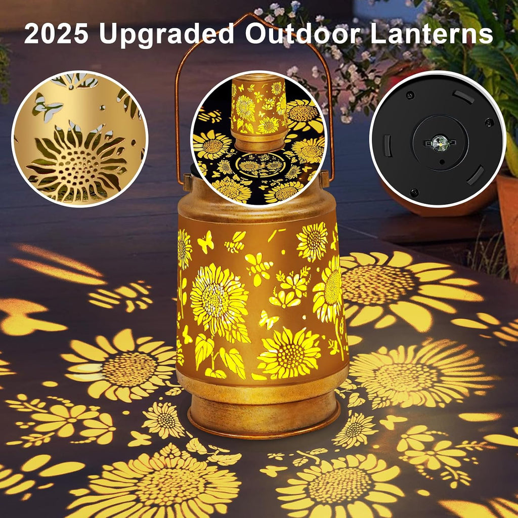 Solar Garden Lights Outdoor Decor,Sunflower Solar Lantern Waterproof