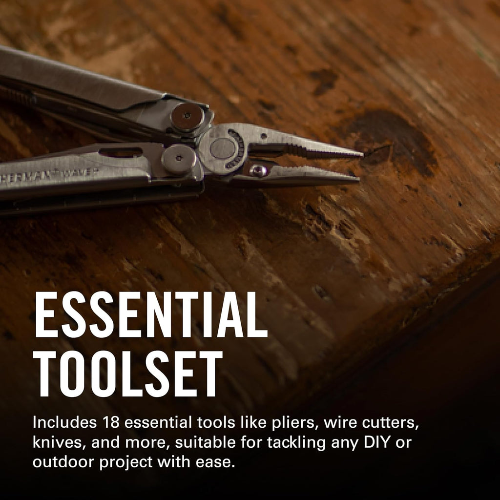 LEATHERMAN Wave Plus 18-in-1 Multi-Tool, DIY and Outdoors, Black
