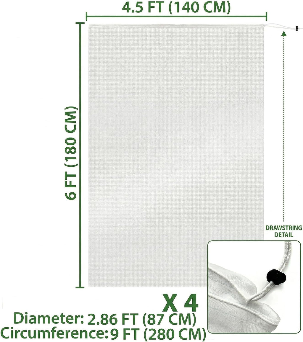 Fruit Tree Protection Bags 4.5x6 FT | Pack of 4 Garden & Insect Netting