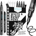 Utillo Craft Black and White Paint Pens (8-Pack), 0.7mm Extra Fine Markers