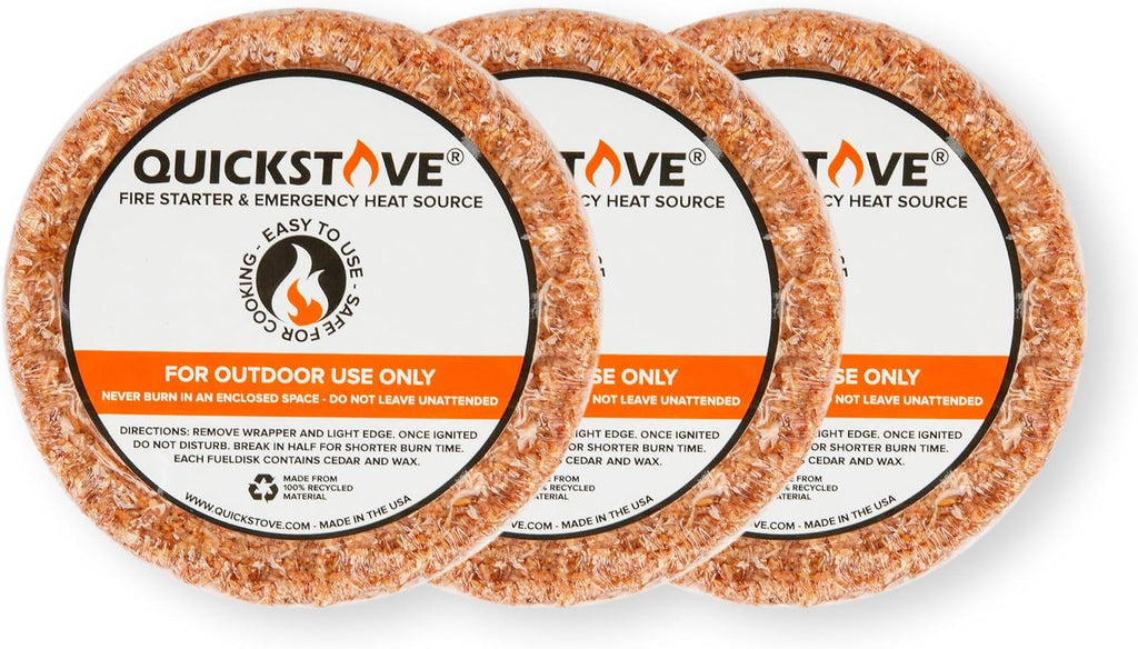 Fire Starters (10 Pack) – Waterproof Emergency Fuel Disks for Camping Essentials, Wood Stove, Fireplace, Fire Pit, Survival Kit, Campfire & Outdoor Accessories