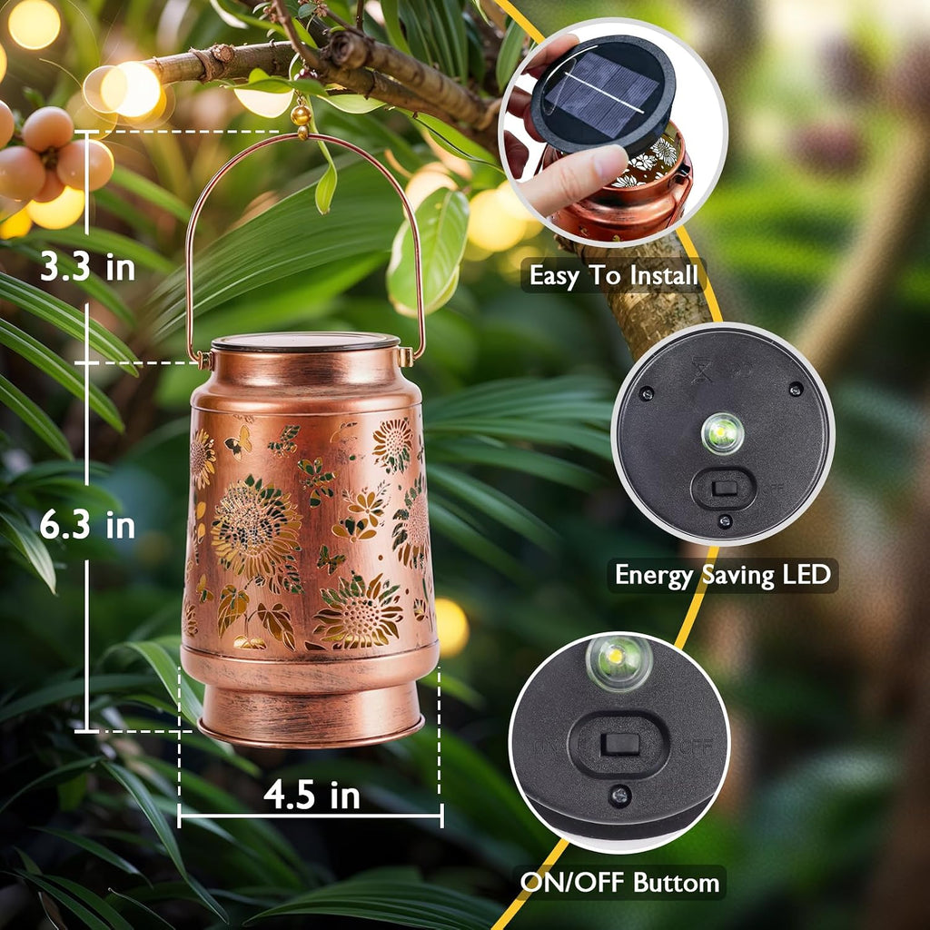 Homemory Gifts for Women, Solar Sunflower Lanterns Outdoor Lights
