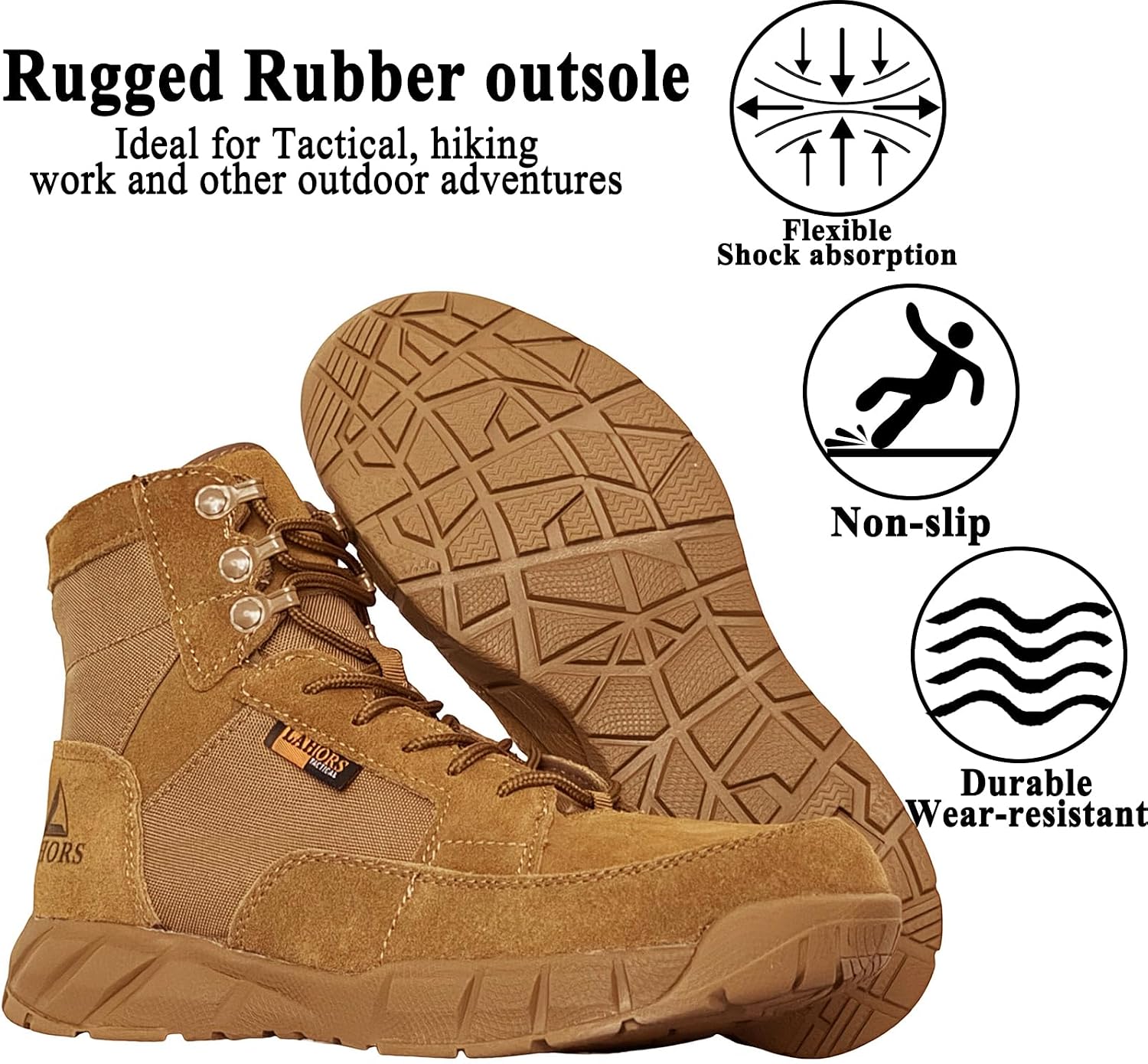 6 Inch Lightweight Mens Tactical Shoes Combat Boots Coyote Boots Military Training Lace Up Outdoor Hiking Breathable Army Shoe
