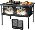 Folding Camping Table with Storage and Insulated Cooler Bag