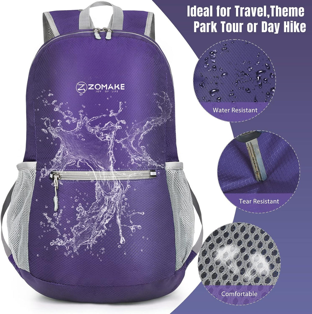 ZOMAKE Lightweight Packable Backpack, Foldable Small Travel Day Pack