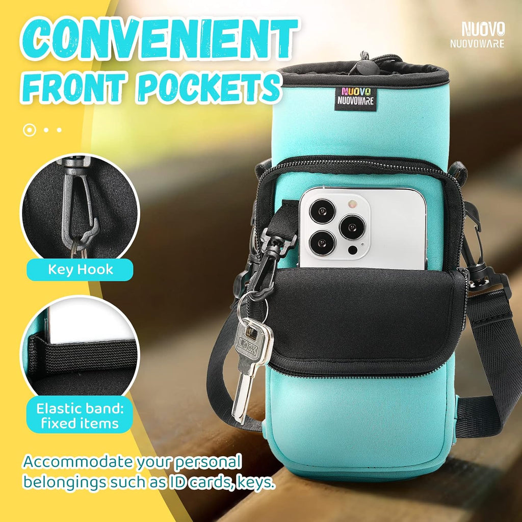 Nuovoware Water Bottle Carrier Bag, 25oz/32oz, Blue-green