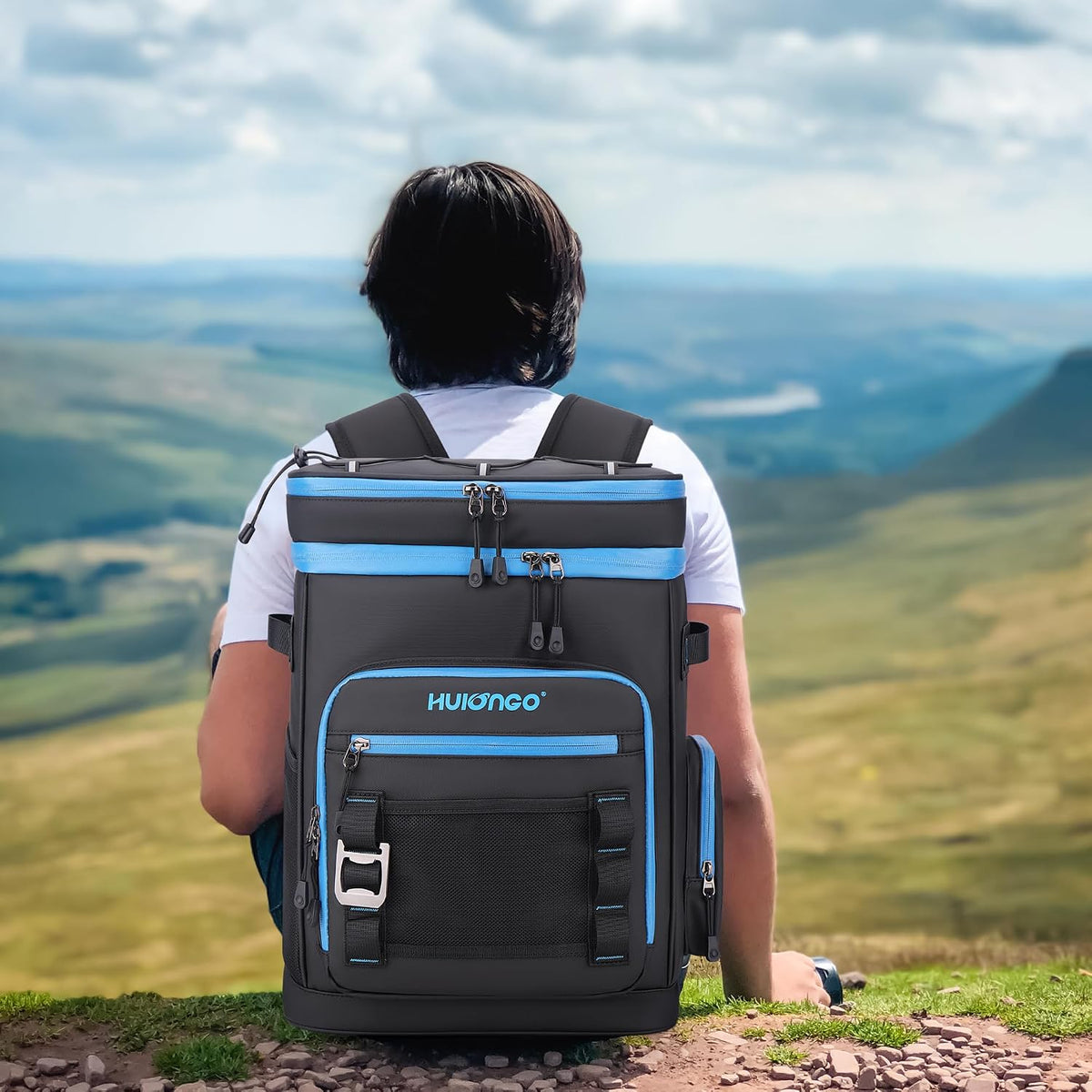 Hulongo Large Waterproof Insulated Cooler Backpack, 30L, 48Cans