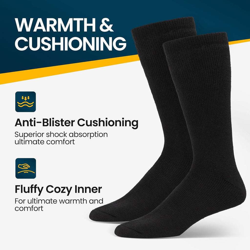 Alvada Mens Merino Wool Crew Socks Thermal and Warm Socks for Winter Work Hiking Running 3 Pairs