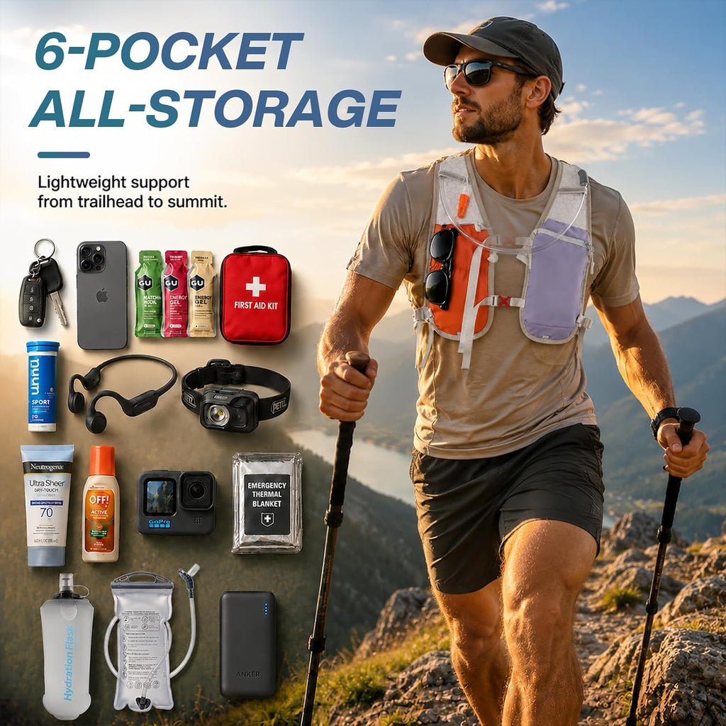 Running Vest with 2L Hydration Bladder Lightweight Pack