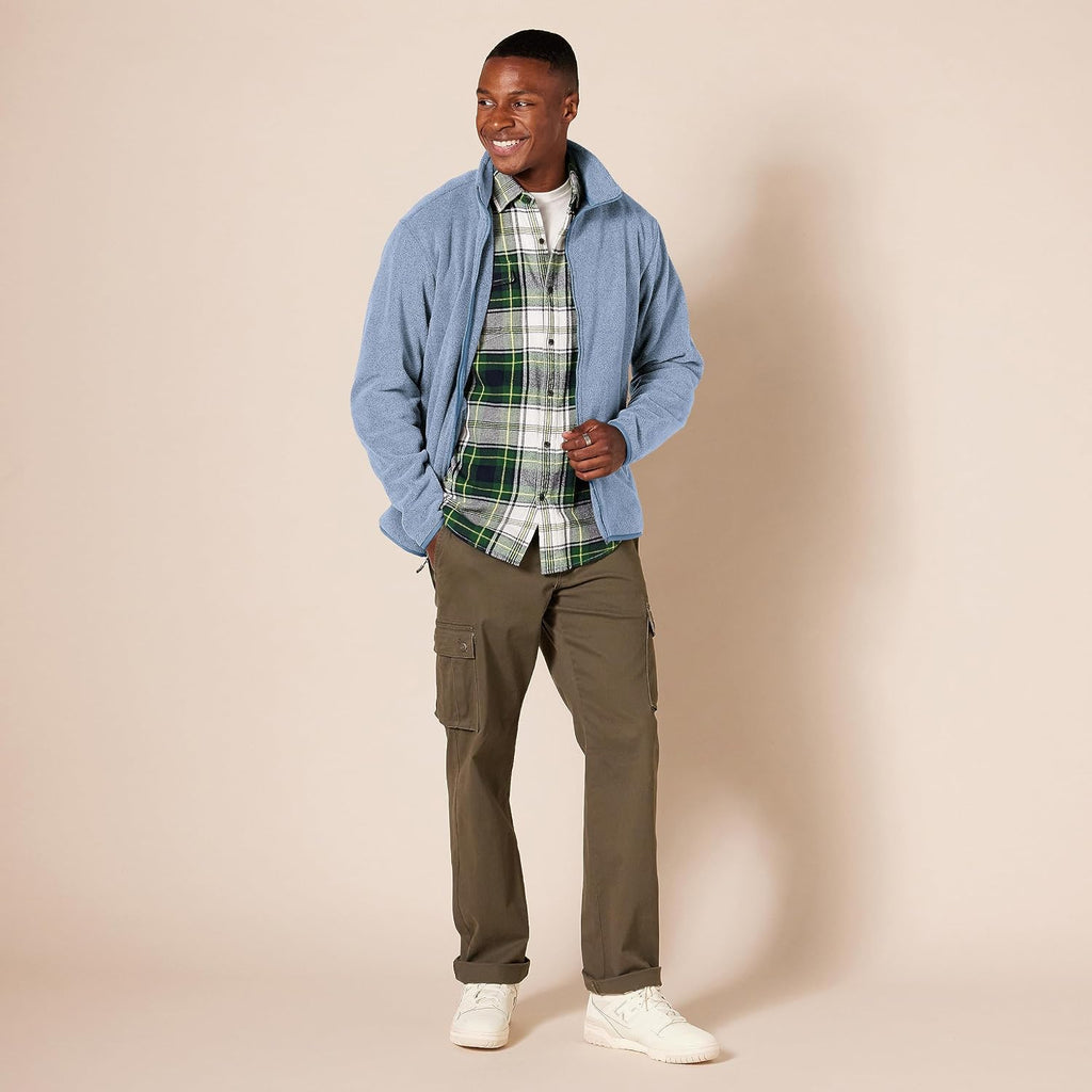 Amazon Essentials Men's Full-Zip Polar Fleece Jacket with Zippered Pockets for Cold Outdoor Weather (Available in Big & Tall)
