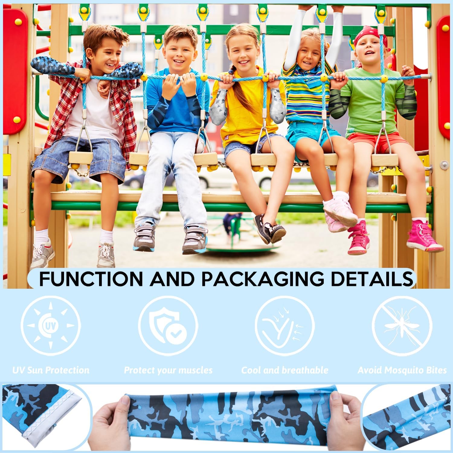 14 Pairs Arm Sleeves for Kids Youth Football Baseball Basketball UV Sun Protection Cooling Arm Sleeves for Boys Girls