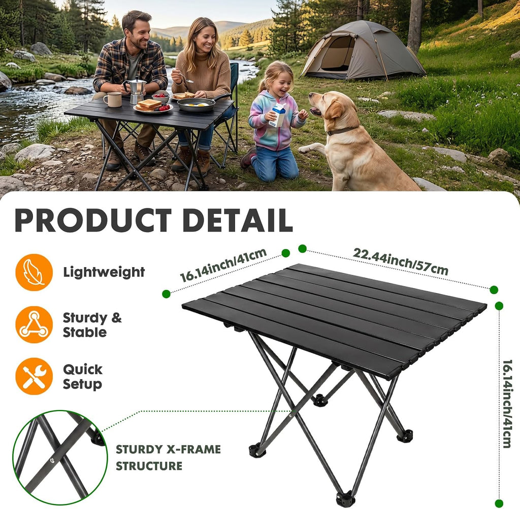 ShellKingdom Portable Camping Table for Picnic, Outdoor BBQ, Cooking, Beach