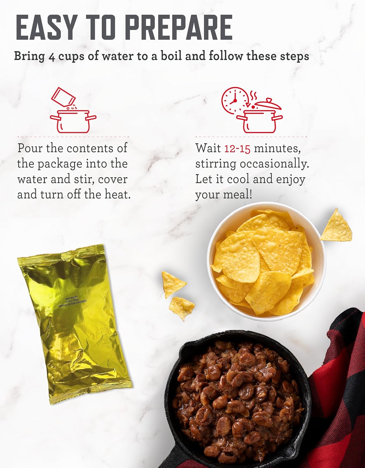 READYWISE Emergency Food Survival Supply BBQ Beans Bucket, 120 Servings