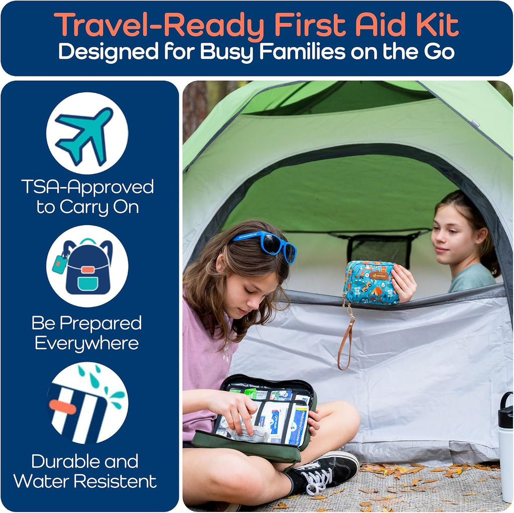 KeepGoing Travel First Aid Kit for Kids, 130 Pc. TSA-Approved Travel Size