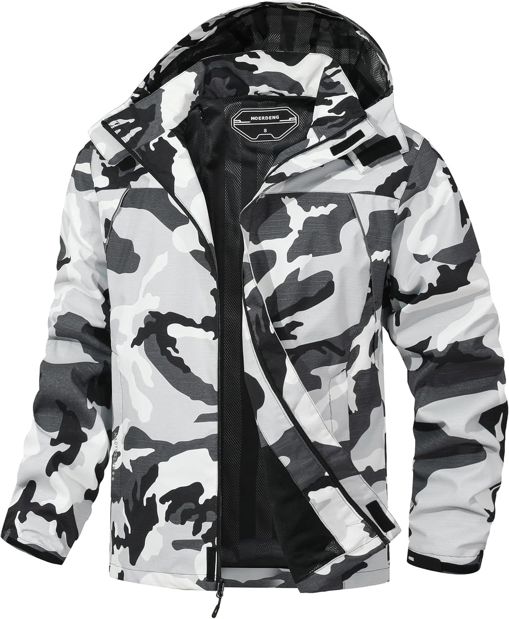 Outdoor Men's Waterproof Raincoat Windbreaker Lightweight Rain Jacket with Detachable Hood