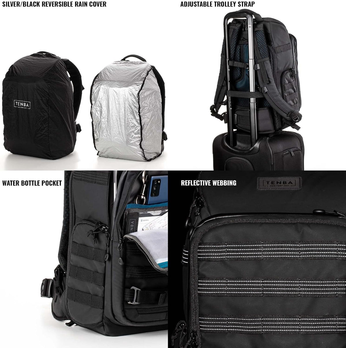 Tenba Axis v2 20L Camera Backpack for DSLR and Mirrorless cameras and lenses plus a 14-inch laptop – Black (637-754)