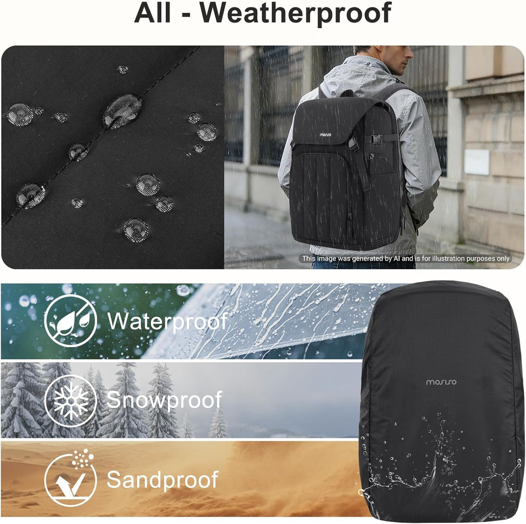 MOSISO Camera Bag, DSLR/SLR/Mirrorless Photography Backpack, Black