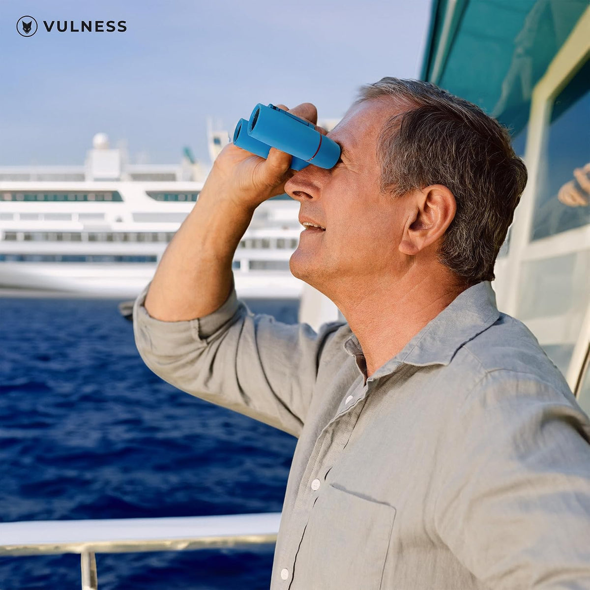 VULNESS Binoculars for Adults, Small Mini Travel Essentials, 8X21, Blue