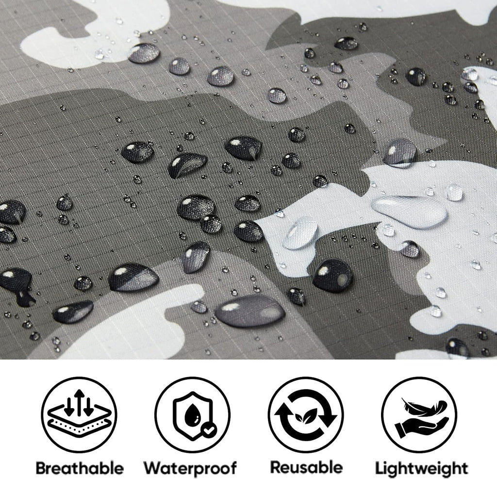 PTEROMY Hooded Rain Poncho for Adults, Reusable Waterproof Raincoat