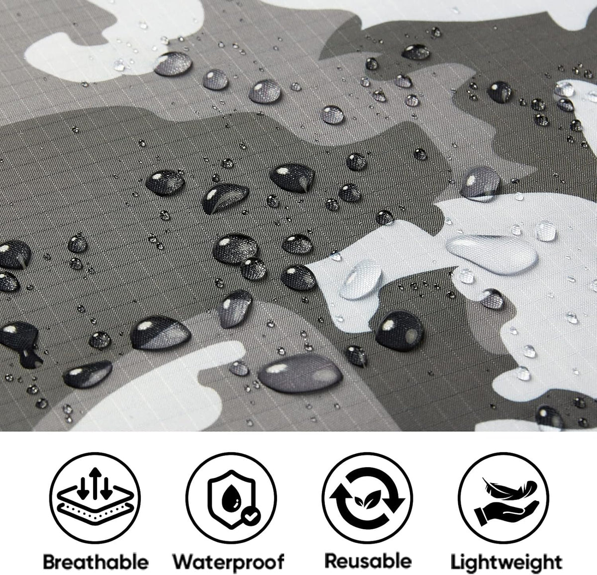 PTEROMY Hooded Rain Poncho for Adults, Reusable Waterproof Raincoat