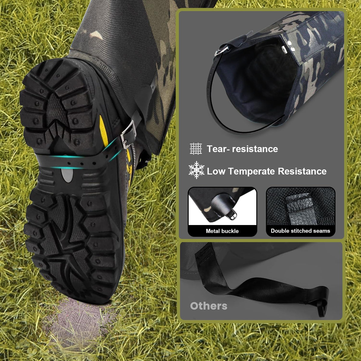 Leg Gaiters - Waterproof Snake Gaiters Snake Chaps, HIGH-Performance Leg Gaiters Hiking Hunting Snow Boot Gaiters Snake Proof Gaiters Outdoor Boots Cover Legging Gaiters Fit for Men &amp; Women