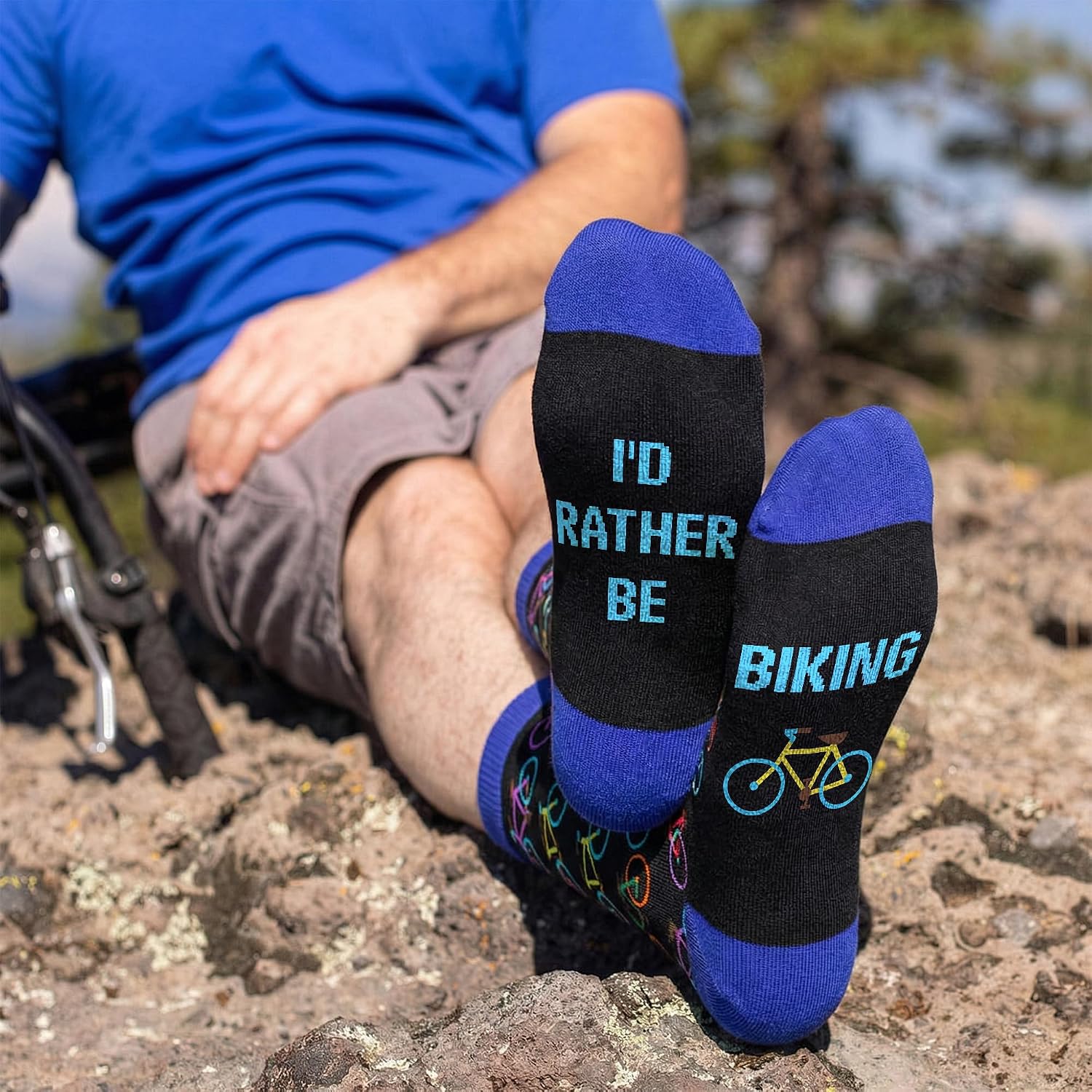 Mountain Bike Accessories - Gifts for Cyclists, Best Cycling Socks for Men, Funny Biker Gifts for Men Who Love Riding