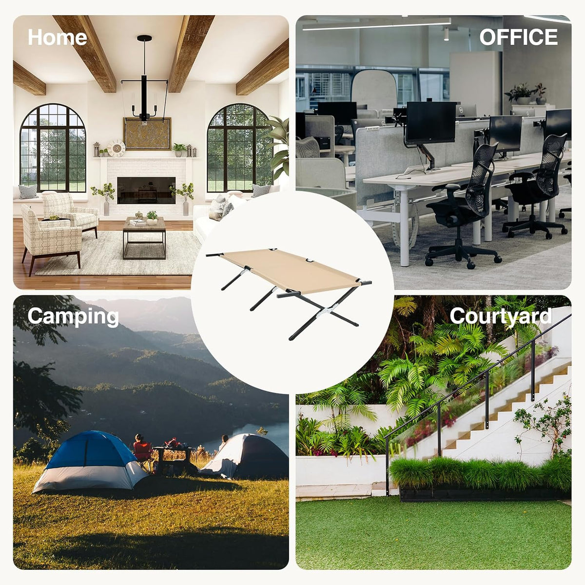 NEWBULIG Camping Cots for Adults, Foldable Bed, Sleeping Cot