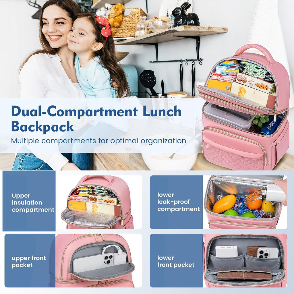 Backpack Cooler Lunch Box Backpack Double Decker Soft Cooler Bag