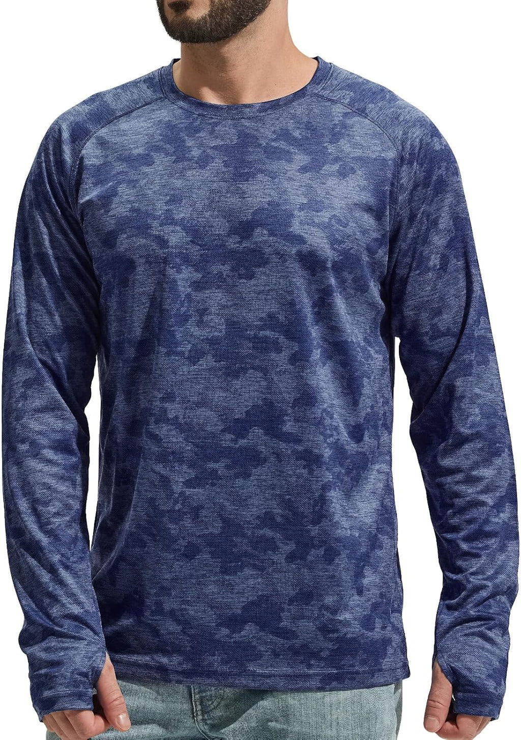 MIER Men's UPF 50+ Rash Guard Long Sleeve Shirts Dry Fit Fishing Running