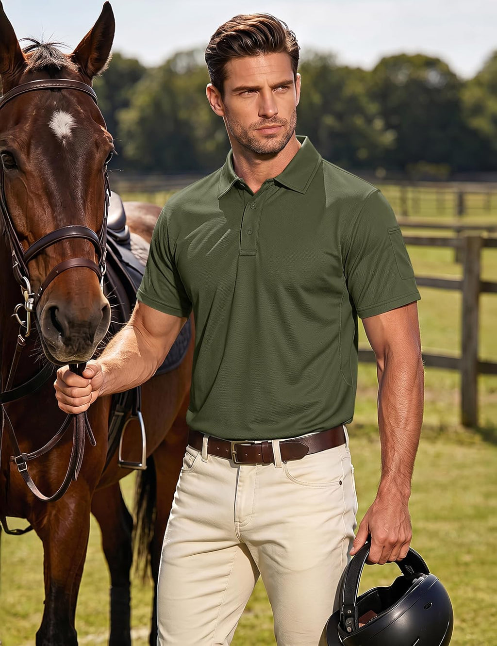 MAGCOMSEN Men's Polo Shirt Quick Dry Performance Short Sleeve Tactical Shirts Pique Jersey Golf Shirt