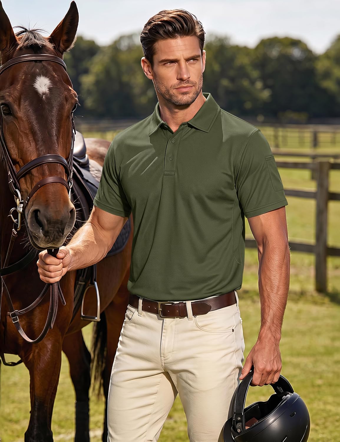 MAGCOMSEN Men's Polo Shirt Quick Dry Performance Short Sleeve Tactical Shirts Pique Jersey Golf Shirt