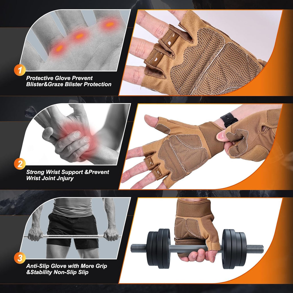 Weight Lifting Gloves, Gym Gloves for Men and Women, Full Palm Protection for Sports, Weightlifting, Training, Cycling, Pull-Ups, Rowing, and Mountaineering