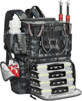 MATEIN Fishing Backpack with 4 Tackle Boxes, Fishing Bag with Rod Holder