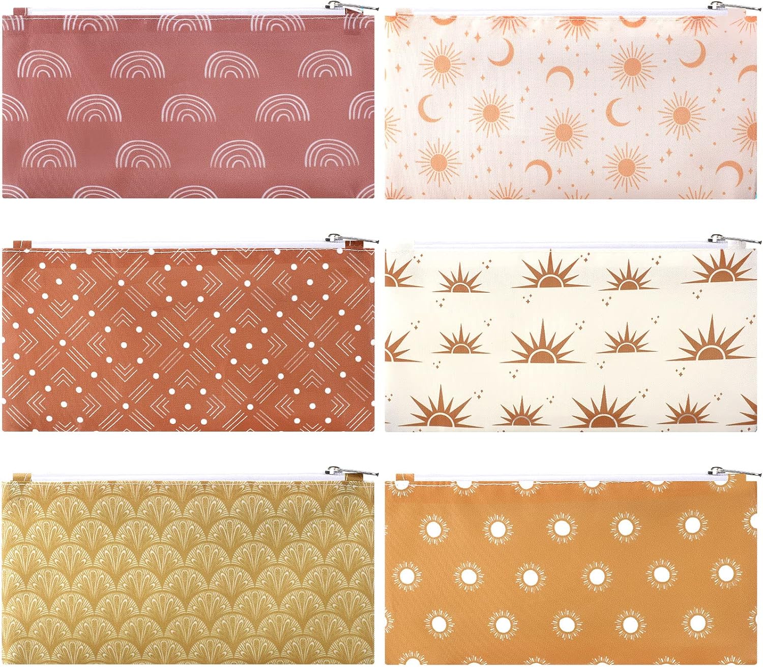 6 Pcs Reusable Snack Bag for Kid School Lunch Adult Portion Washable Fabric