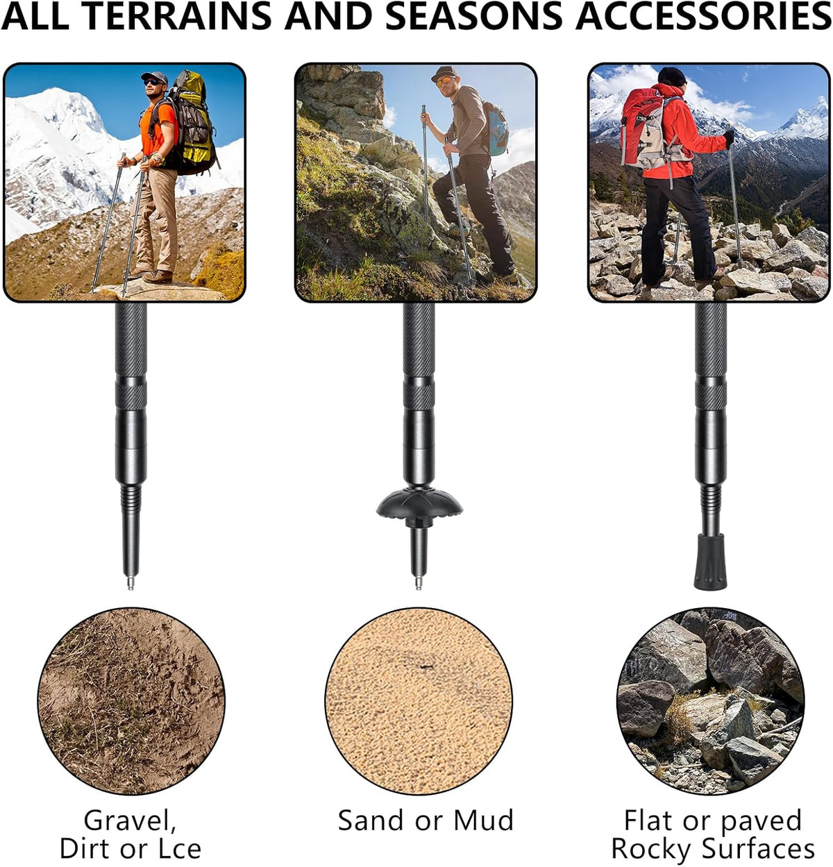 Hiking Pole Detachable Lightweight for Hiking Stick Walking Pole for Man Women