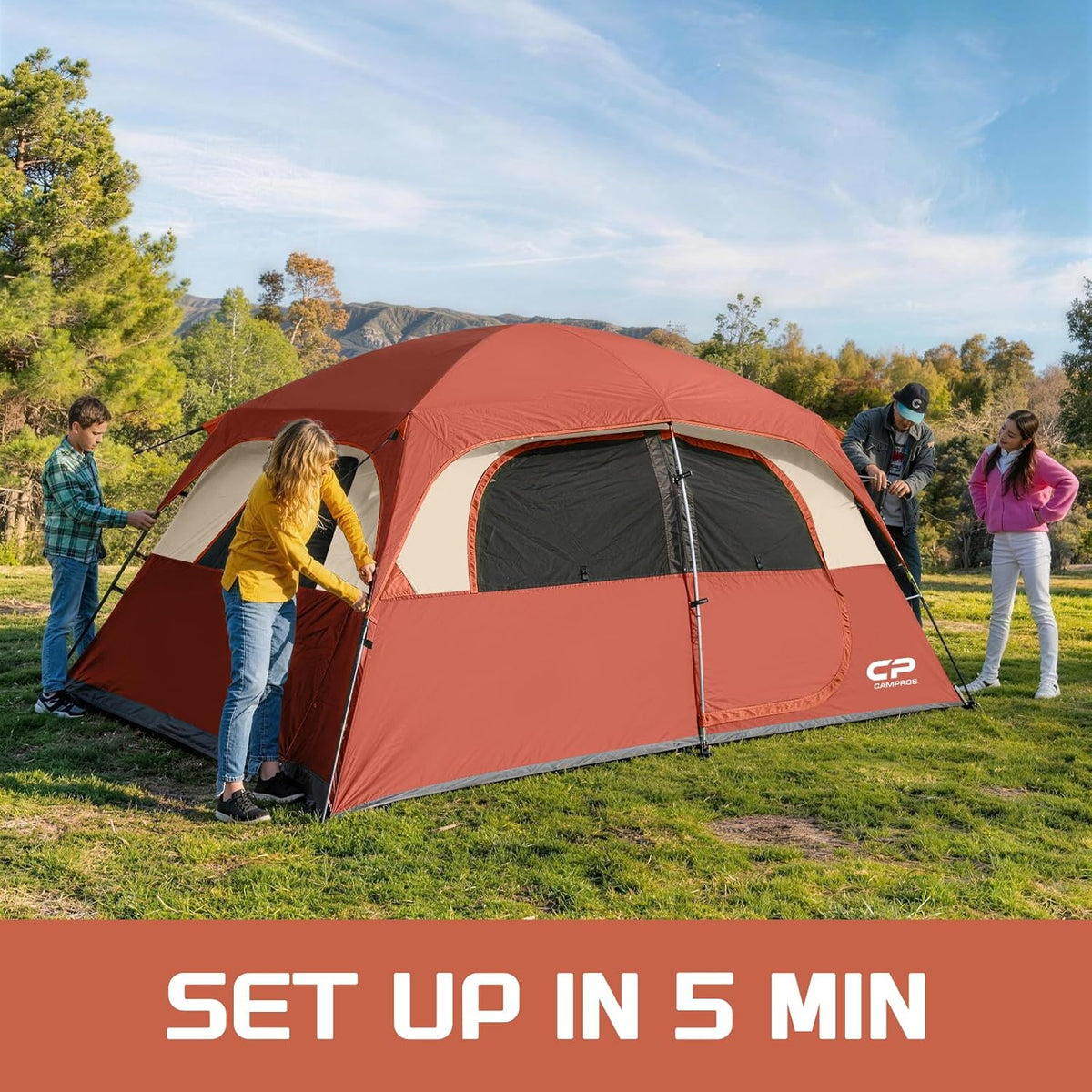 CAMPROS CP Upgraded 6/8 Person Camping Tents, Waterproof Family Tent