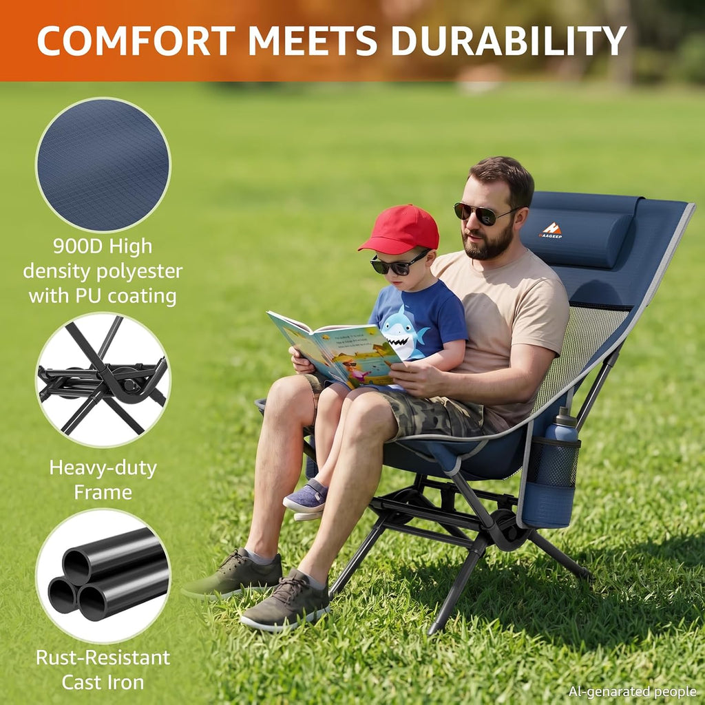 Ultralight Rocking Camping Chair Portable Swinging Moon Chair