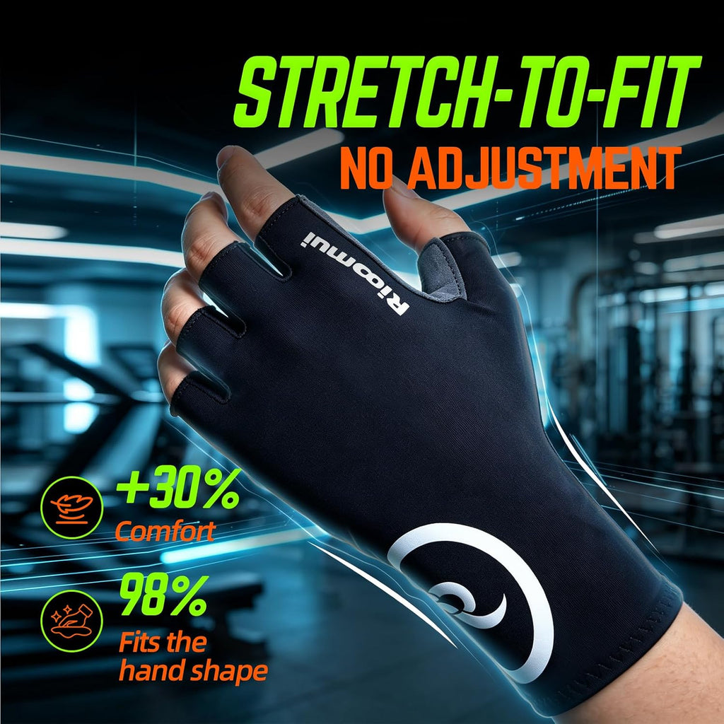Bike Cycling Gloves for Men Women, 5mm Padded Half Finger Anti Slip