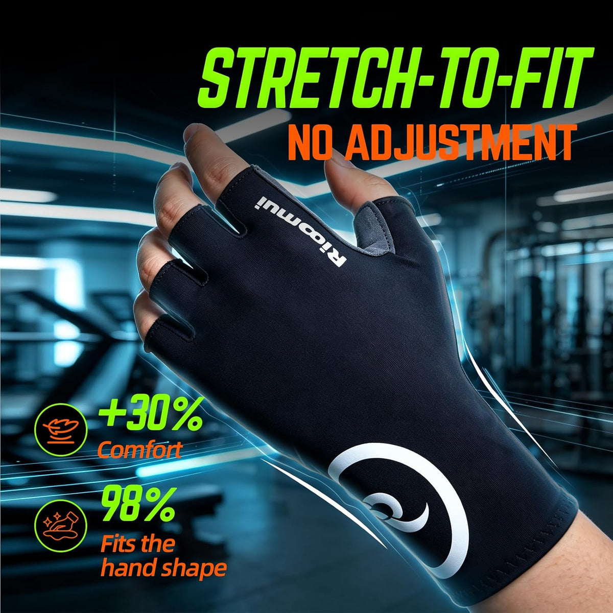 Bike Cycling Gloves for Men Women, 5mm Padded Half Finger Anti Slip