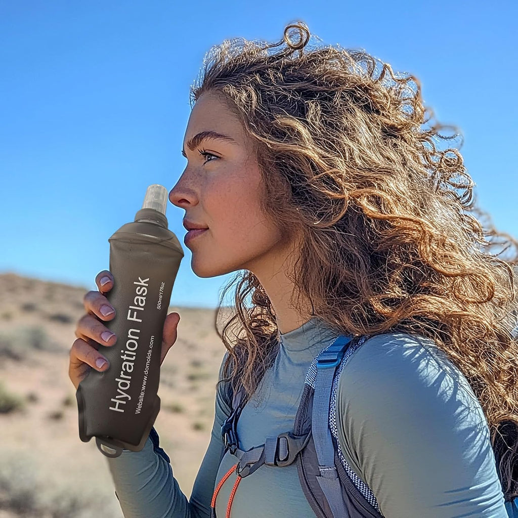 WILDREEDS 250ml Soft Flask, TPU Collapsible Soft Water Bottle for Hydration Pack, Running Vest, Folding Water Bottle for Hiking Cycling Climbing-2Pcs, Grey