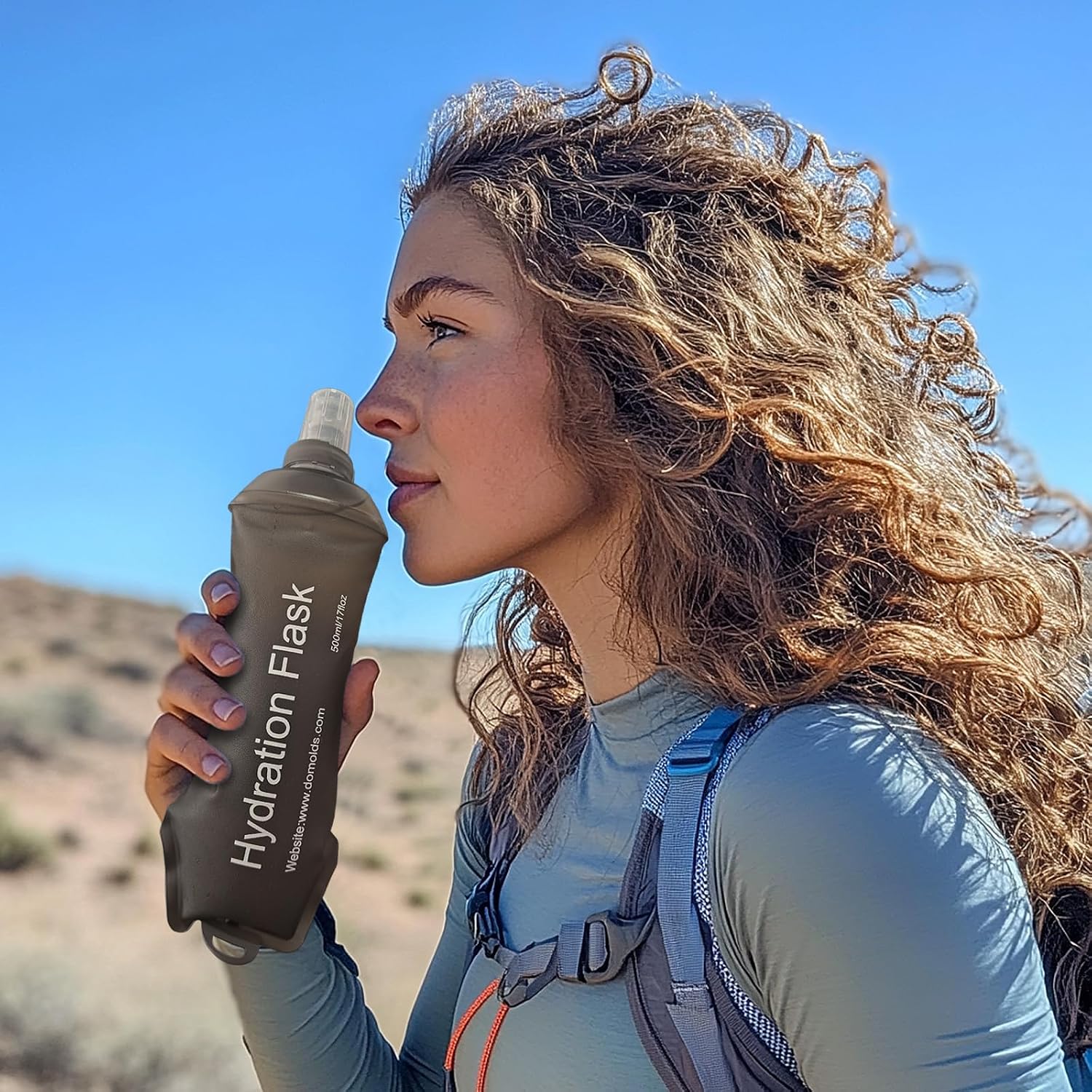 WILDREEDS 250ml Soft Flask, TPU Collapsible Soft Water Bottle for Hydration Pack, Running Vest, Folding Water Bottle for Hiking Cycling Climbing-2Pcs, Grey