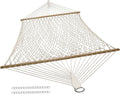 Sunnydaze Double Cotton Rope Hammock for Outside, Backyard, Patio, Natural